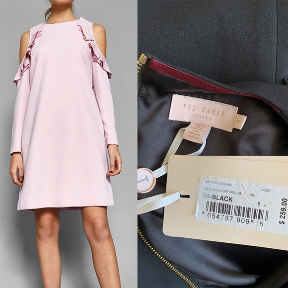 TED BAKER | Cold Shoulder Dress | Size 1 - Picture 10 of 11